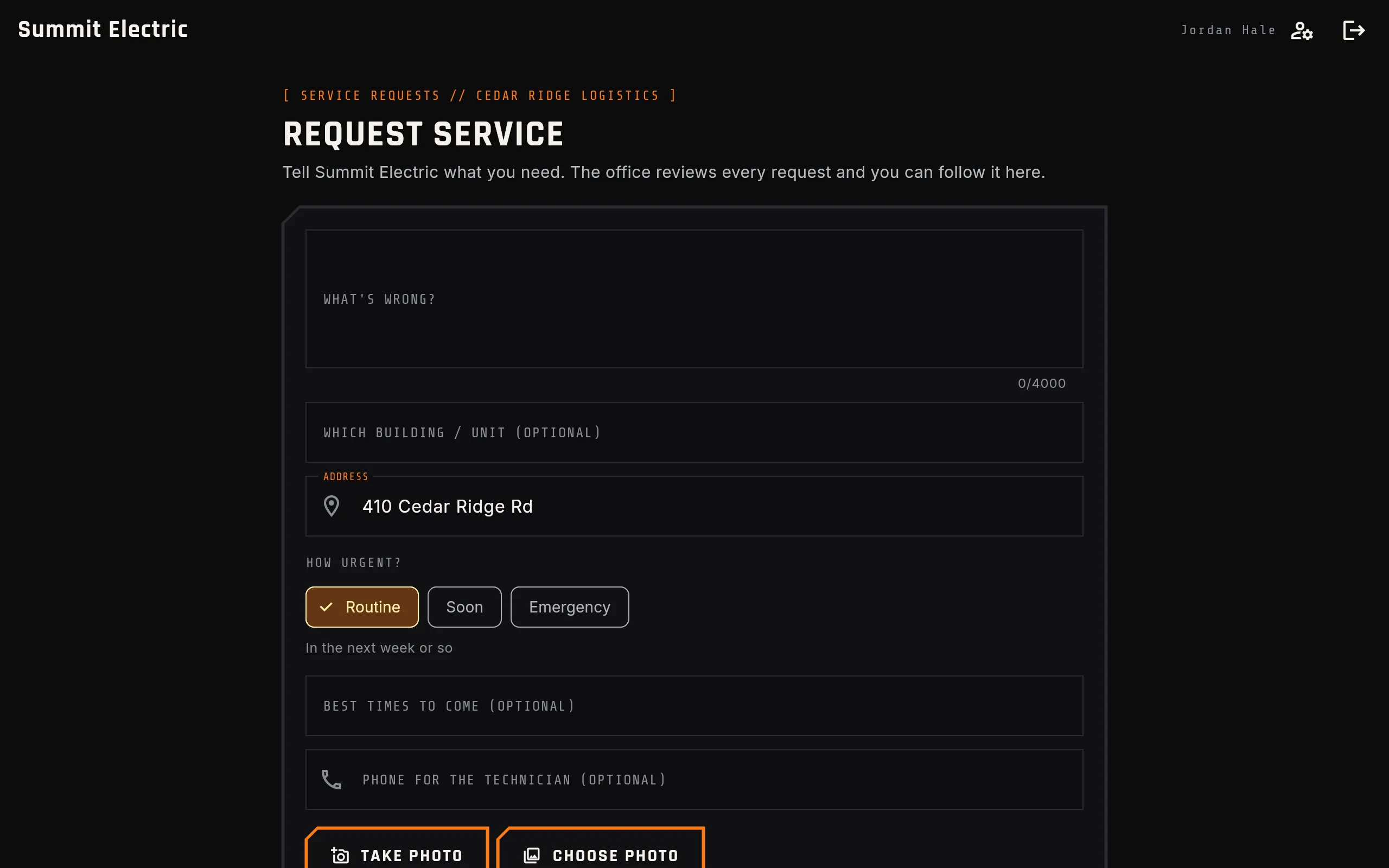 FieldLink office portal dashboard
