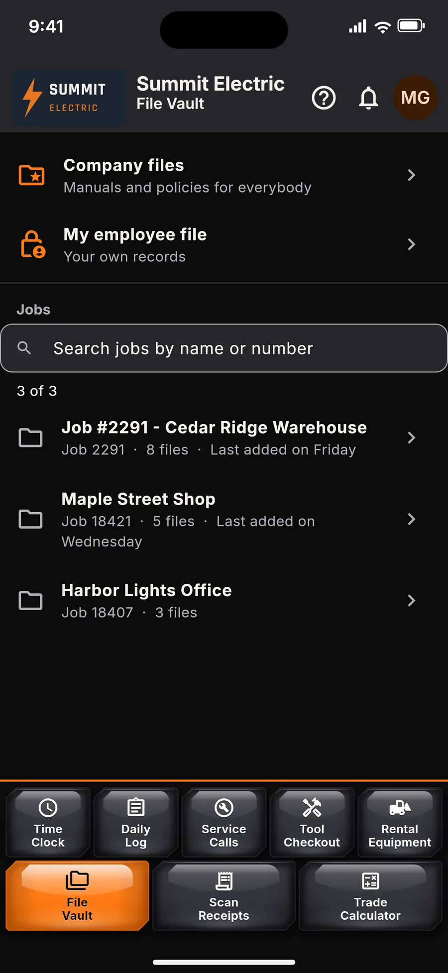 FieldLink mobile app